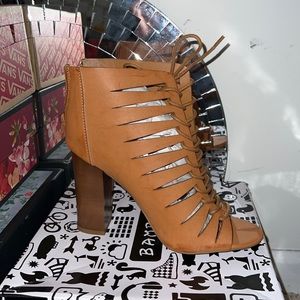 Bamboo peep toe bootie